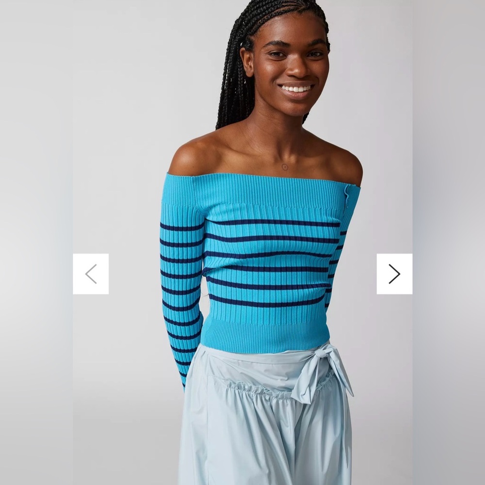 UO Tessa Buttoned Off-The-Shoulder Sweater